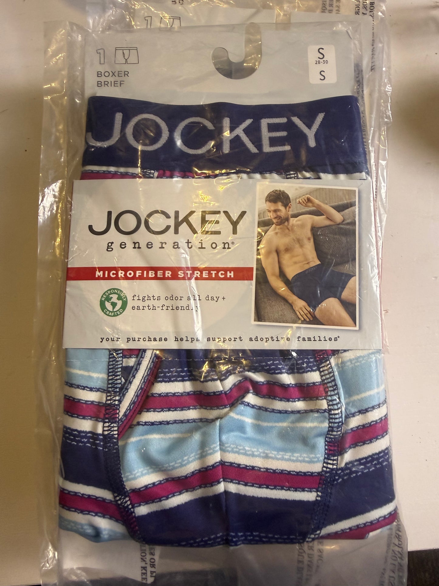 Jockey Generation Men S Striped Microfiber Stretch Boxer Briefs - S