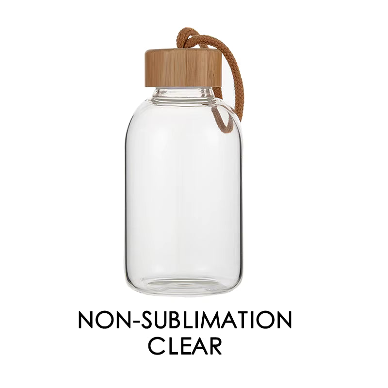 16oz Glass Water Bottle with Bamboo Lid | 50QTY | Reusable, Eco-Friendly